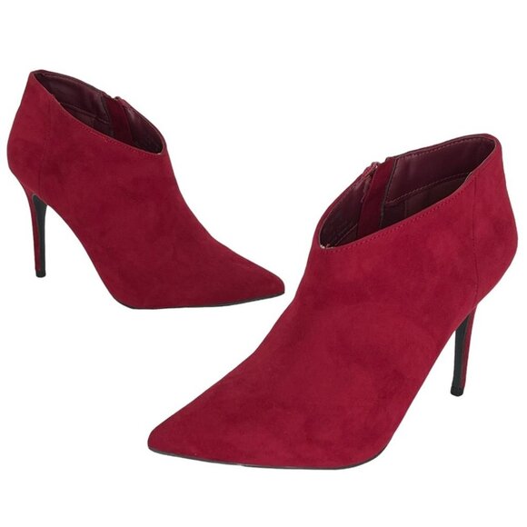 Journee Collection Demmi Red Microfiber Heeled Womens Shooties Size 9M - Picture 12 of 12
